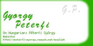 gyorgy peterfi business card
